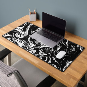 Noir & Marbre blanc Style de bureau Mat