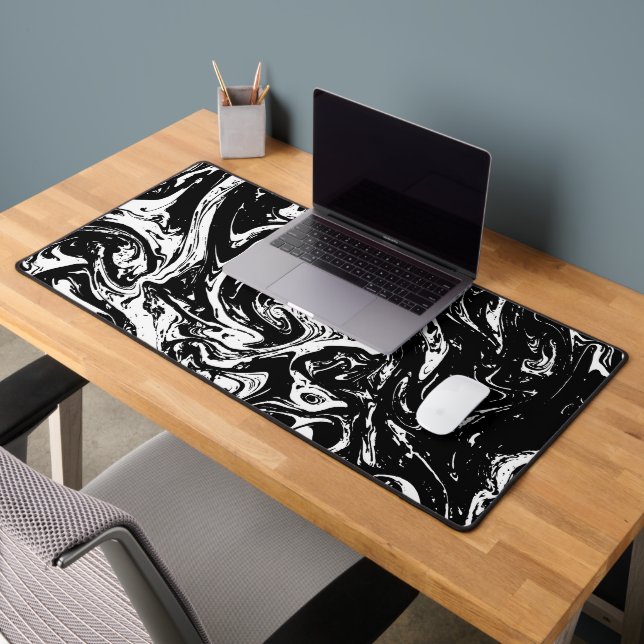 Noir & Marbre blanc Style de bureau Mat (Bureau 2)
