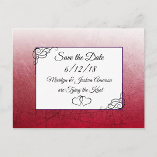 Noir Maroon Mariage Enregistrer la date Carte post