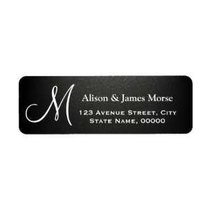 Noir mat clair avec Mariage monogramme de police b