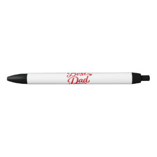 Noir Meilleur Papa Stylo Rouge Cœur