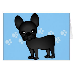 Noir mignon de bande dessinée de bouledogue
