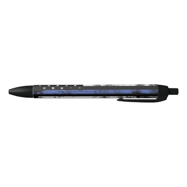 Noir Mince Ligne Bleue Drapeau-Grunge Stylo D'Applicati (Bas)