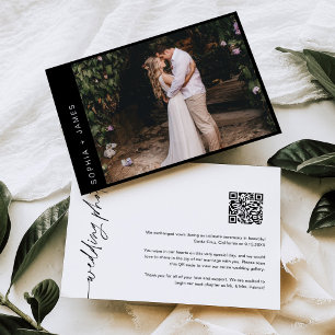 NOIR Minimal Elopement Wedding Announcement