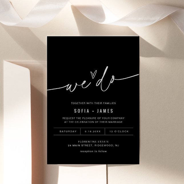 NOIR Minimalist We Do Wedding Invitation (Creator Uploaded)