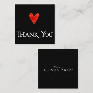 Noir minimaliste élégant Carte de remerciements co