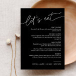 NOIR Modern Black Wedding Dinner Menu 5x7 Invitation<br><div class="desc">The NOIR Collection features a classic black colour and a stunning modern calligraphy script font, creating a look that is both elegant and sophisticated. This collection is perfect for couples who want to create a timeless and classic feel for their special event. The bold black colour scheme creates a striking...</div>