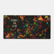 Noir moderne marbre Abstrait coloré néon initial