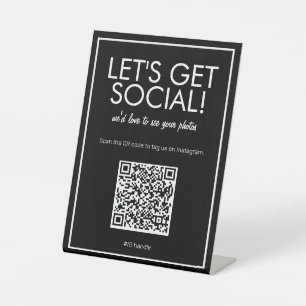 Noir moderne Médias sociaux QR Code Panneau de tab