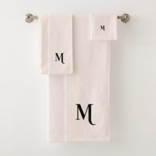 Noir Monogramme White Racing Stripes Pastel Rose