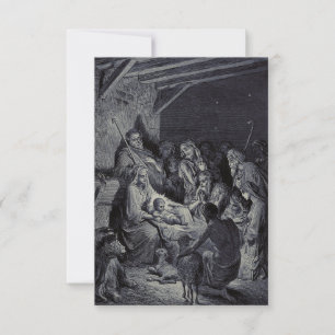 Noir Nativity Obsidian & Alabaster Holy Card