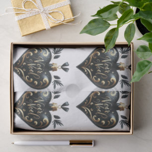 Noir Noel Heart Shaped Ornament Gift Tissue Paper