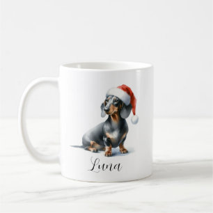 Noir Noir Dachshund Chien Casquette café Mug