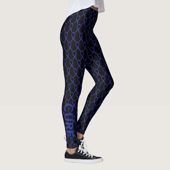 Noir Noir Sensibilisation Ruban Art Leggings perso (Droite)