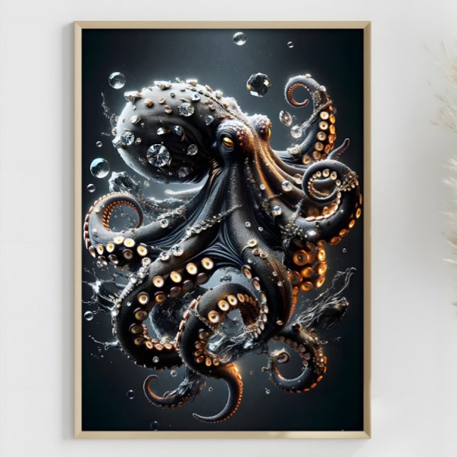 Noir Octopus Fantasy Dark Squid Surreal Tentacles Poster (Creator Uploaded)