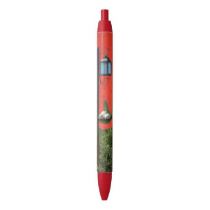 Noir Oeufs d'autruche accrochant sur le stylo de