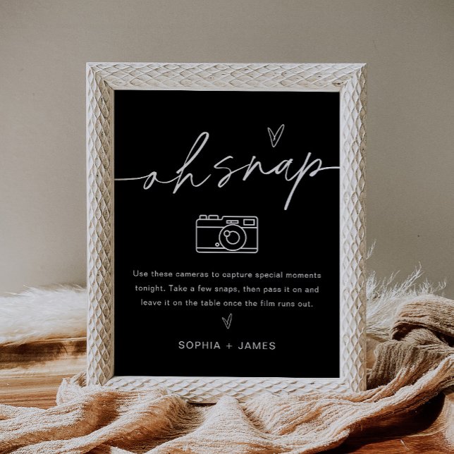 NOIR Oh Snap Disposable Camera Wedding Sign (Creator Uploaded)