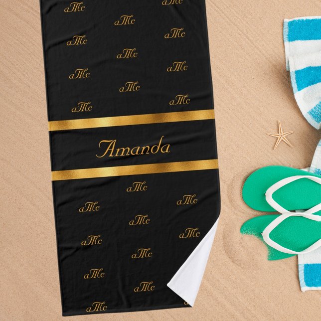 Noir or monogramme paraphes du couple nom du motif (Créateur téléchargé)