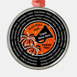 Noir, orange et blanc, joyeux coach ornements