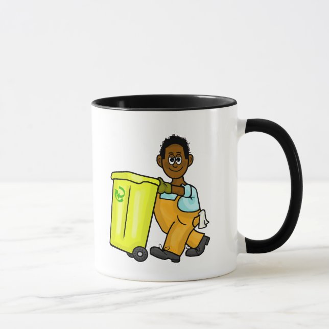 Noir ou Africain-Américain Garbage Man Nom Mug (Droite)