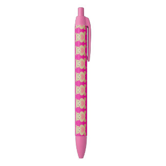 Noir Ours en peluche traditionnel avec stylo cardiaque