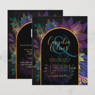 Noir Peacock Jewel Tones Floral Wedding
