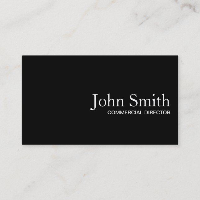Noir QR Code Directeur commercial Carte de visite (Devant)