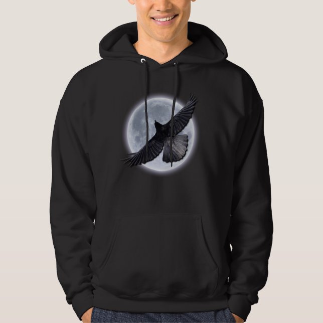 NOIR RAVEN EMBRAQUER LE Sweat - shirt à capuche LU (Devant)