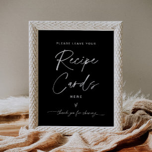 NOIR Recipe Card Sign Black - Leave Your Recipe