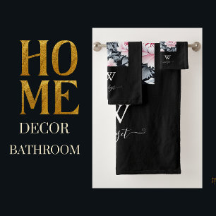 noir & rose élégant Floral moderne