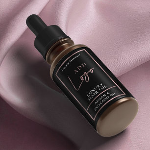 Noir & Rose Gold Logo 2 OZ Botte cosmétique Wrap