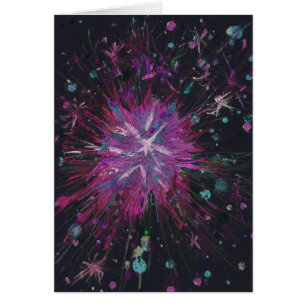 Noir rose Starburst Art Abstrait peinture acryliqu