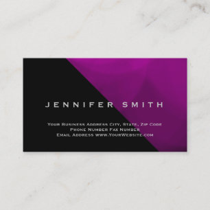 Noir rose violet simple Carte de visite simple