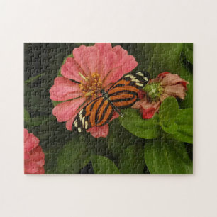 Noir Rouge blanc papillon face puzzle
