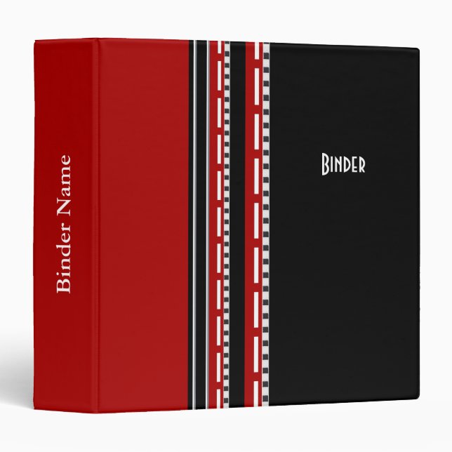 Noir rouge très Classeur (Devant/Côté)