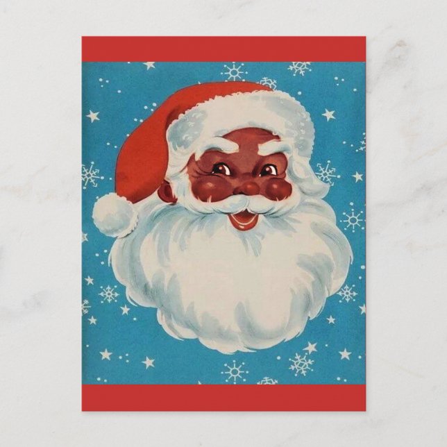 NOIR SANTA CLAUS Carte postale de Noël de style Vi (Devant)
