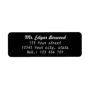 Noir simple d'adresse de retour