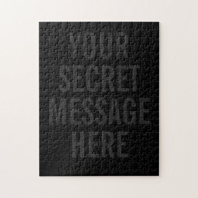 Noir solide Votre Message Secret | Jigsaw Puzzle (Vertical)