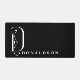 Noir Sophistiqué avec Monogramme Élégant D Personn
