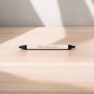 Noir Stylo à encre noire minimaliste Chic Script Callig