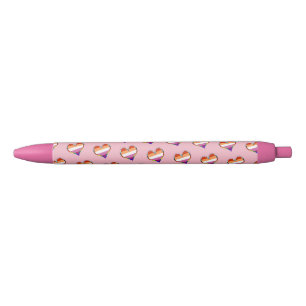 Noir Stylo à encre noire Motif de la fierté lesbienne