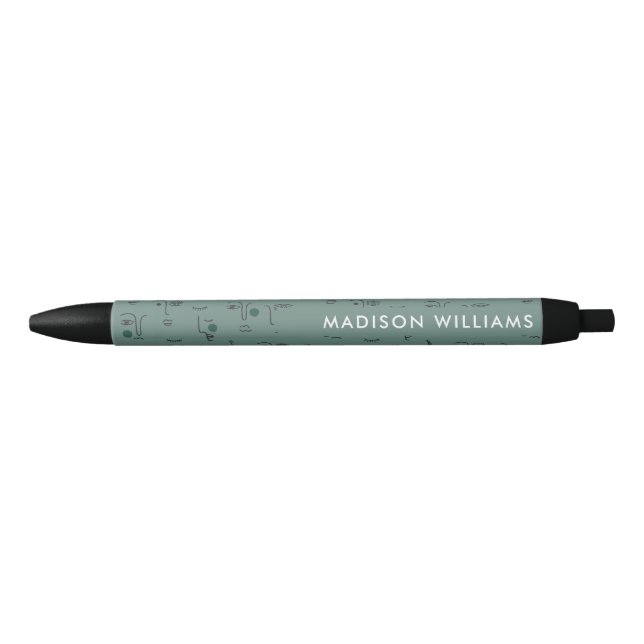 Noir Stylo à encre noire promotionnel personnalisé (Devant)