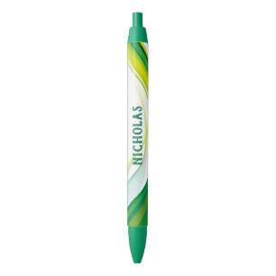 Noir Stylo à encre noire vert et blanc