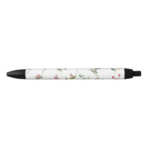 Noir Stylo à fleurs