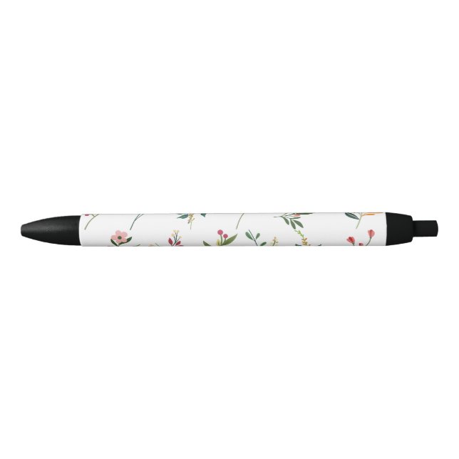 Noir Stylo à fleurs (Devant)