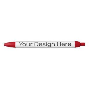 Noir Stylo à garniture rouge avec encre noire