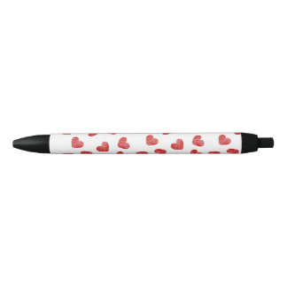 Noir Stylo à motifs de coeur rouge
