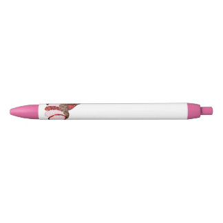 Noir Stylo avec garniture rose pour hibou