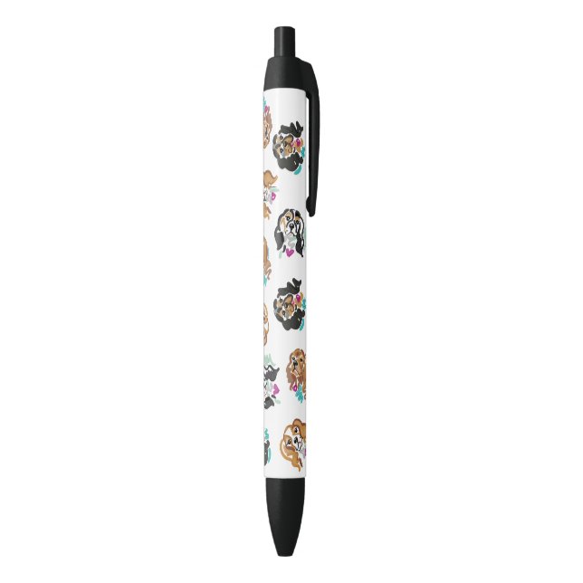 Noir Stylo avec joli design d'art Cavaliers (Bas (Vertical))