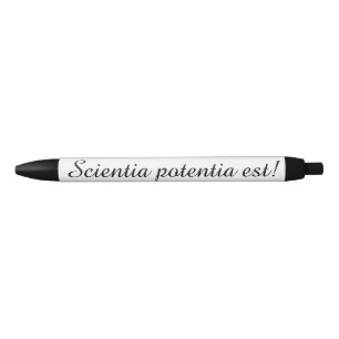 Noir Stylo avec le proverbe latin (la connaissance est